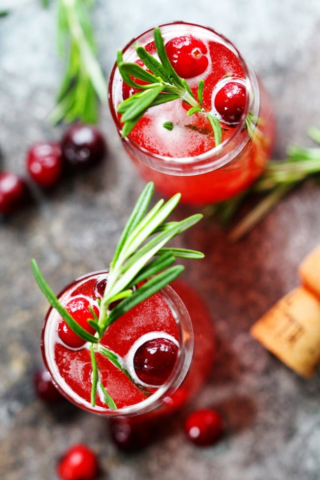 Cranberry Ginger Bellini - 20 Festive Holiday Party Cocktails