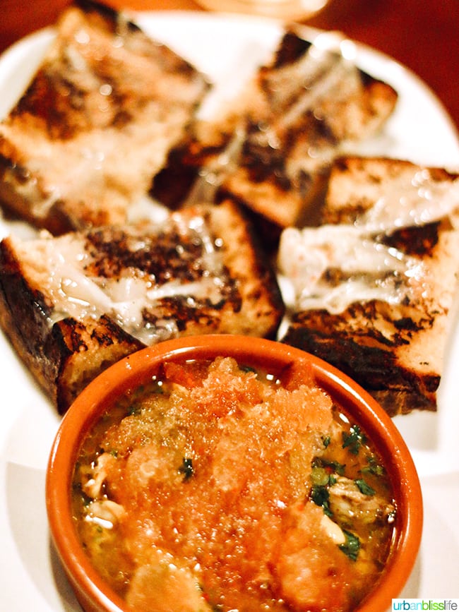tapas in portland - bread with clams conserva