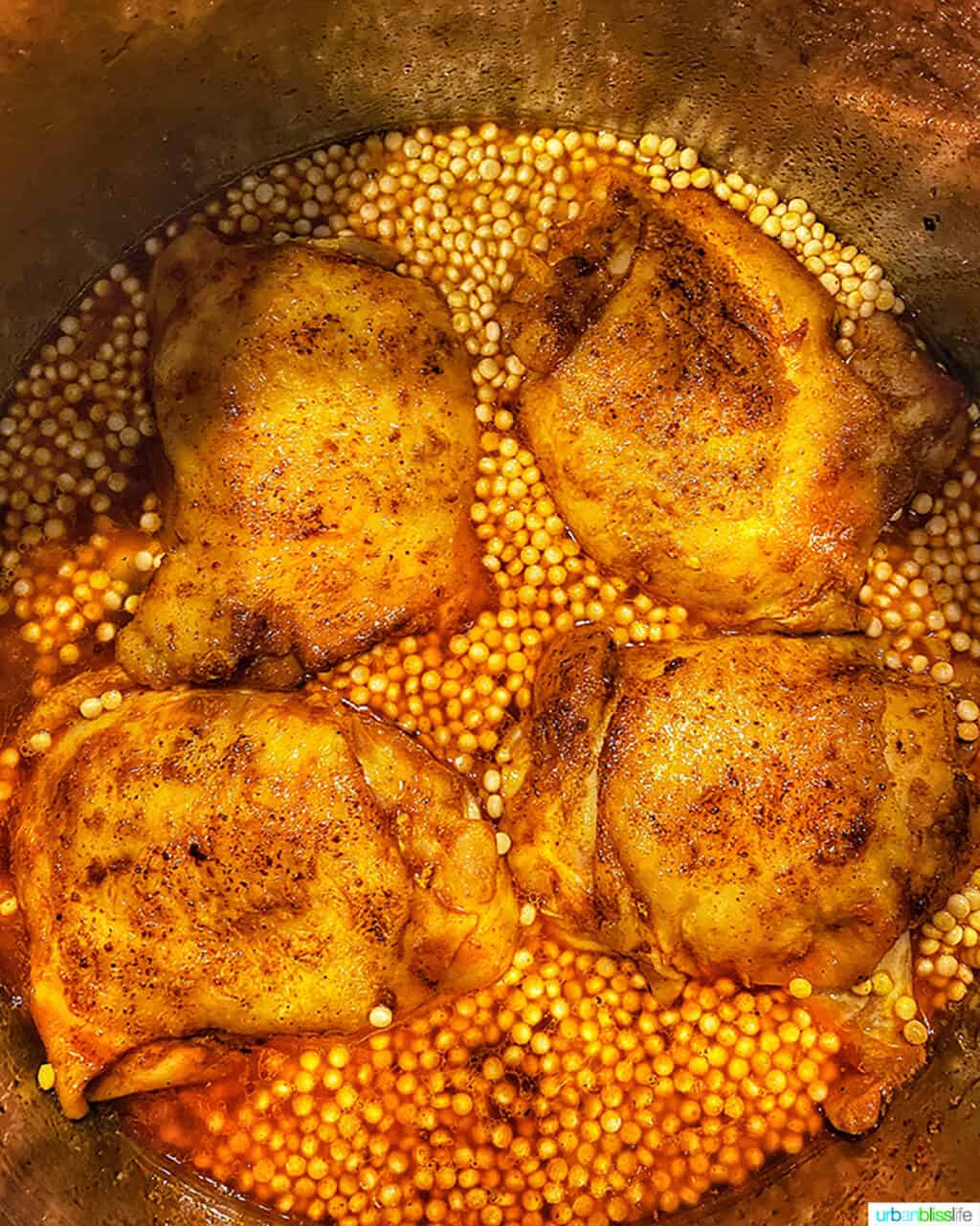 Moroccan Chicken cooking in the pressure cooker
