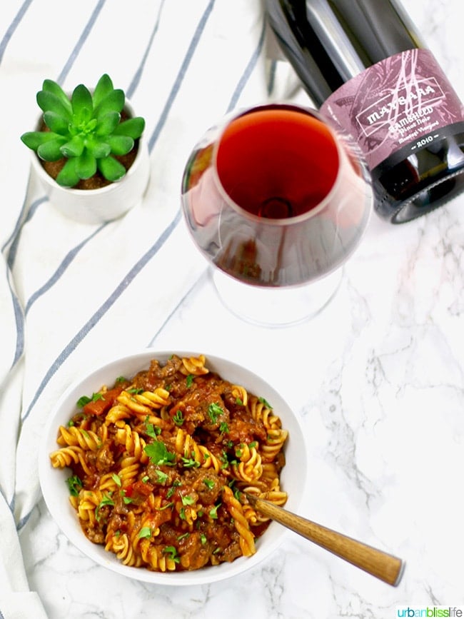 Instant Pot Sausage Peppers & Pasta with Oregon Pinot Noir