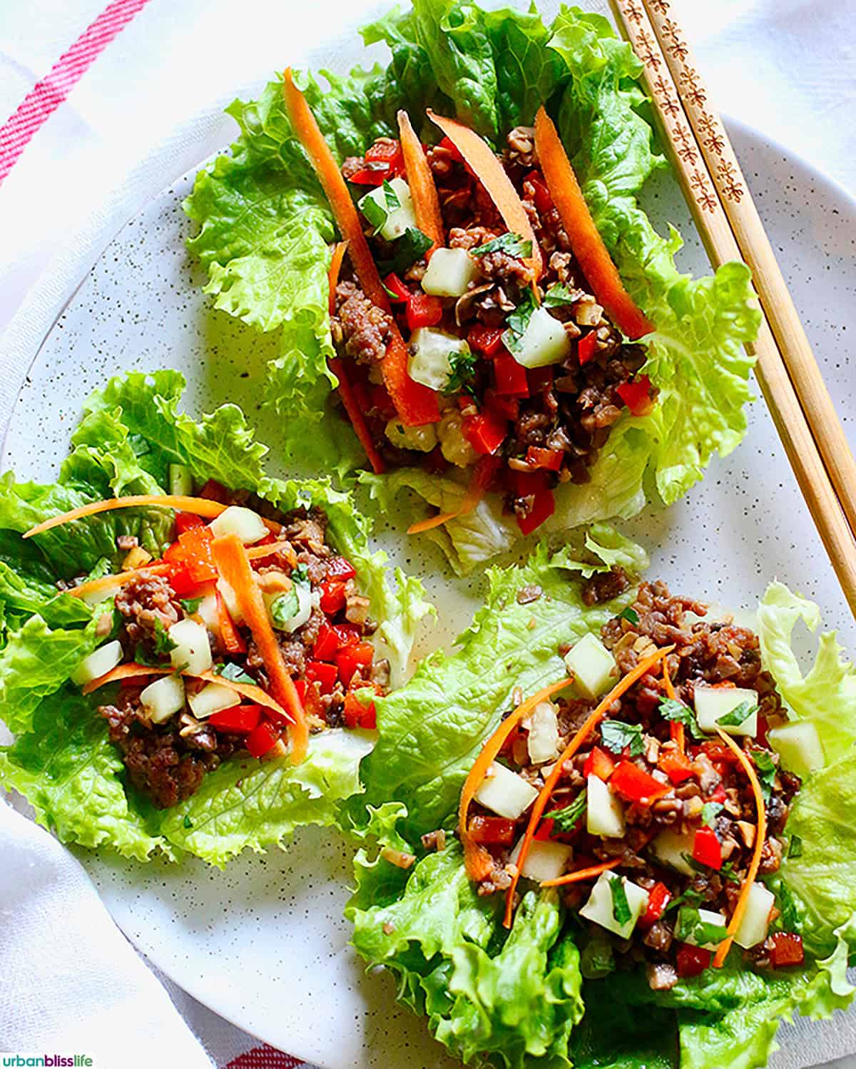 teriyaki mushroom low carb lettuce wraps