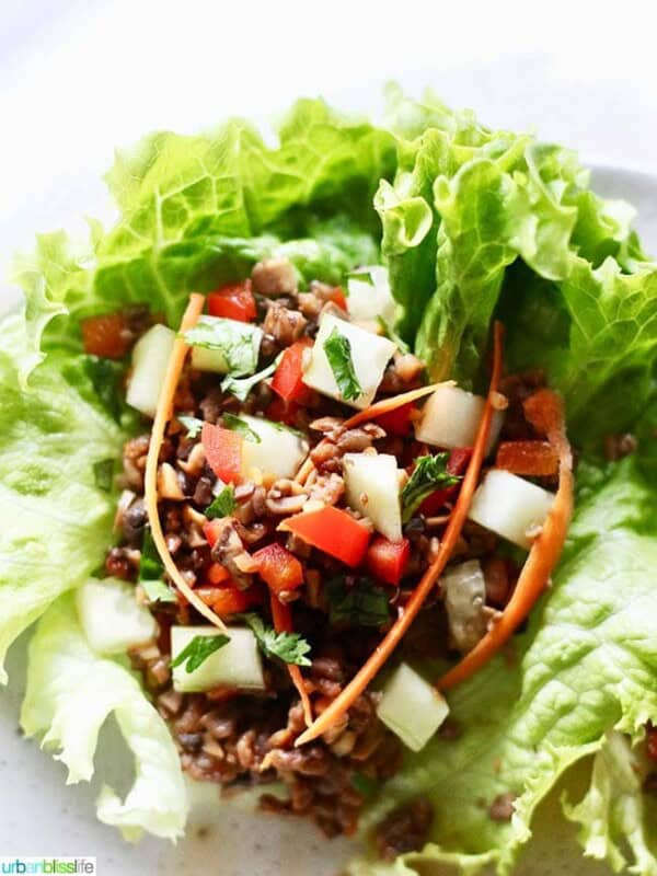 Teriyaki Mushroom Sausage Lettuce Wraps