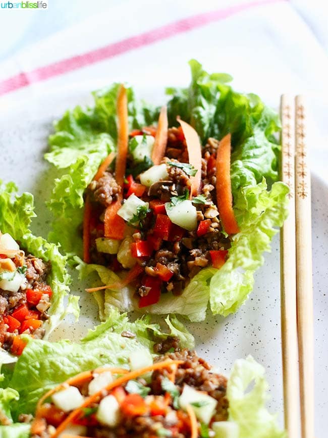 Low carb lettuce wraps overhead