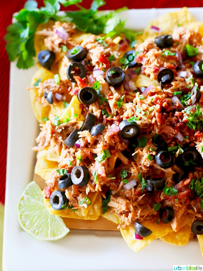 Nachos on platter