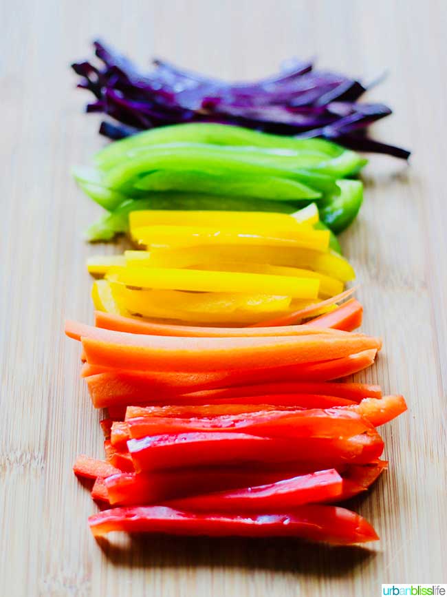 Rainbow salad ingredients -  - Whole30 salad recipe