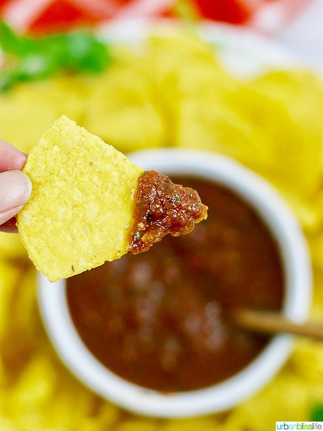 restaurant-style salsa and chips