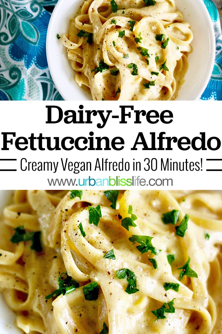 vegan alfredo sauce with fettuccine