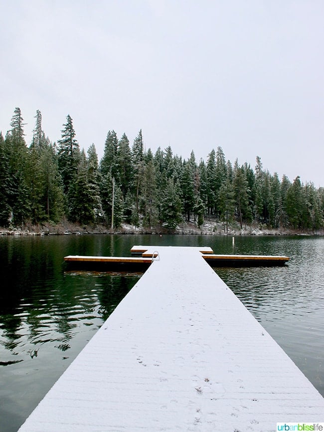 snow covered dock