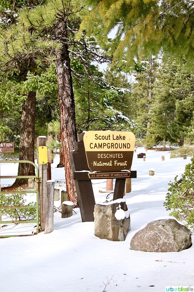 Scout Lake sign near Suttle Lodge in Sisters, Oregon