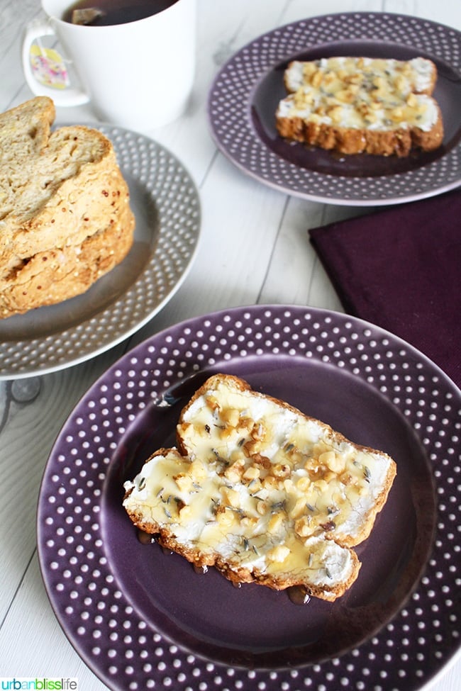 Goat Cheese Toast on plates