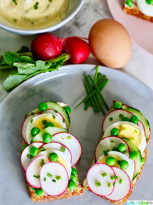 Spring Crudite Toast recipe on UrbanBlissLife.com