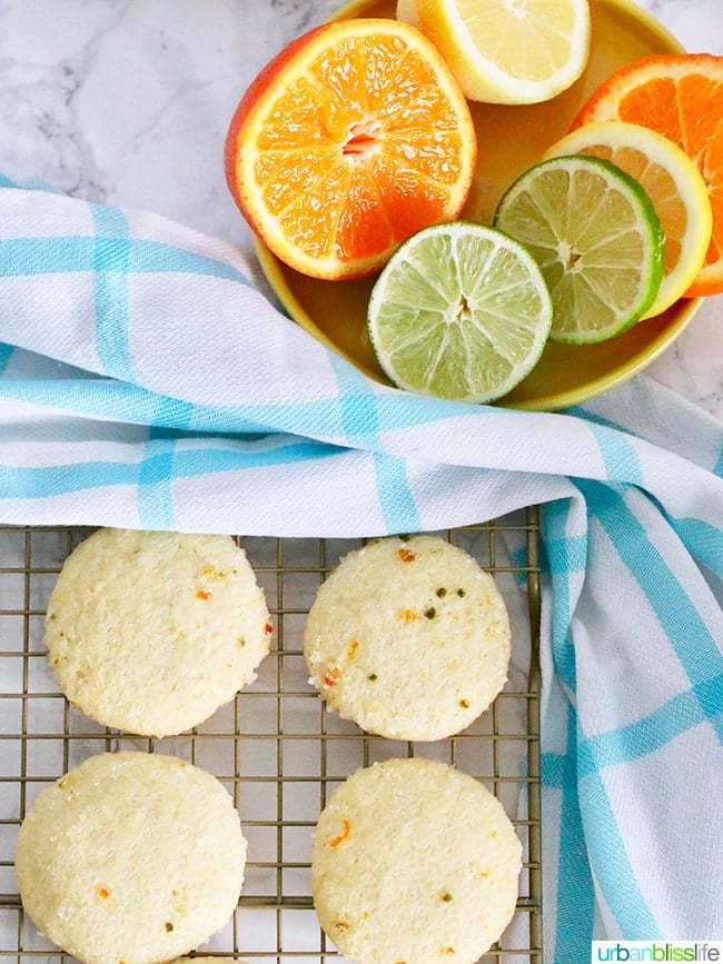 citrus fruit and cookies