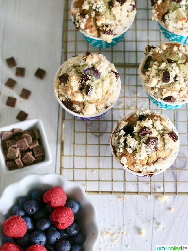 muffins on baking sheet