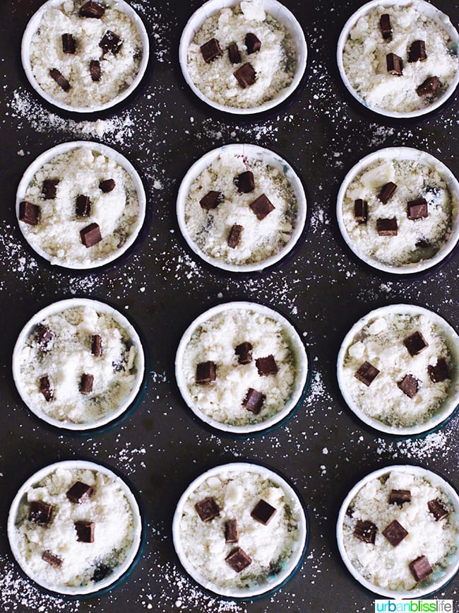 muffin batter in cups