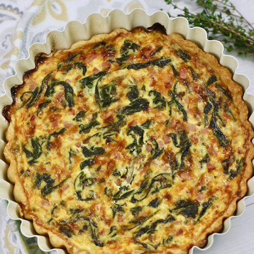 Ham Cheddar Spinach Quiche