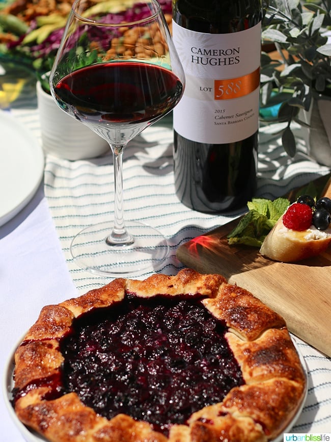 sunny summer soiree red wine blueberry galette