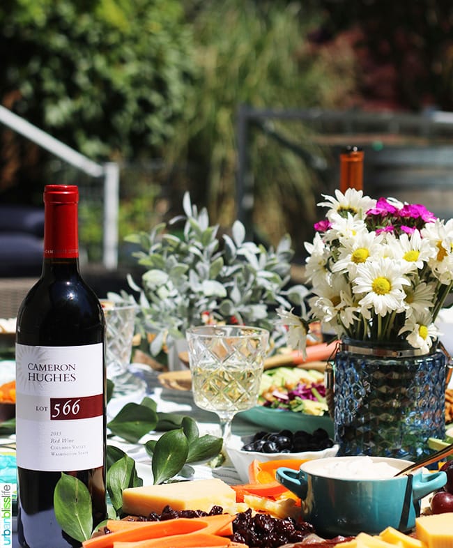 sunny summer soiree red wine tablescape