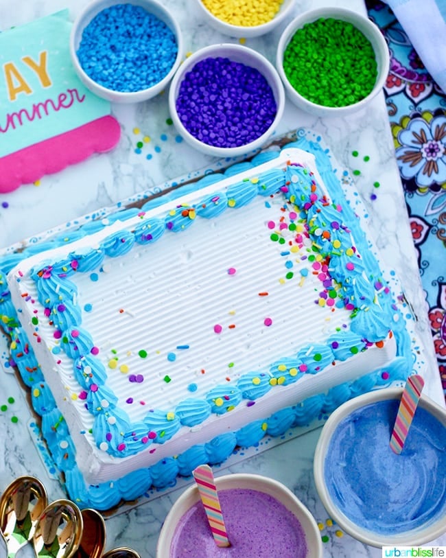 ice cream cake sprinkles and homemade magic shell