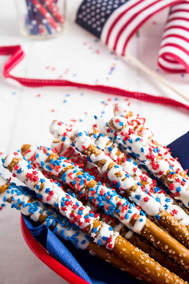 patriotic pretzel sticks