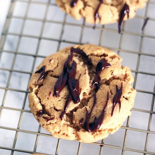 Easy Peanut Butter Cookies with Chocolate Drizzle