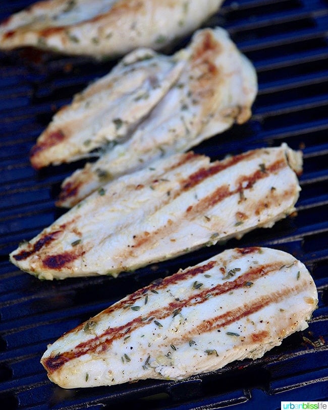 Grilled lemon pepper chicken on the grill