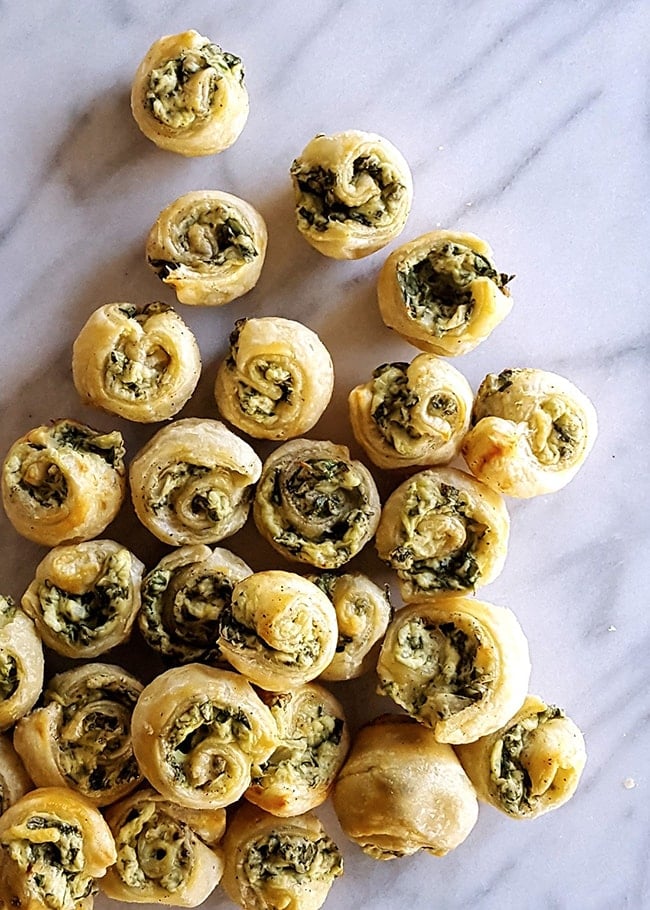 spinach artichoke pastry swirls