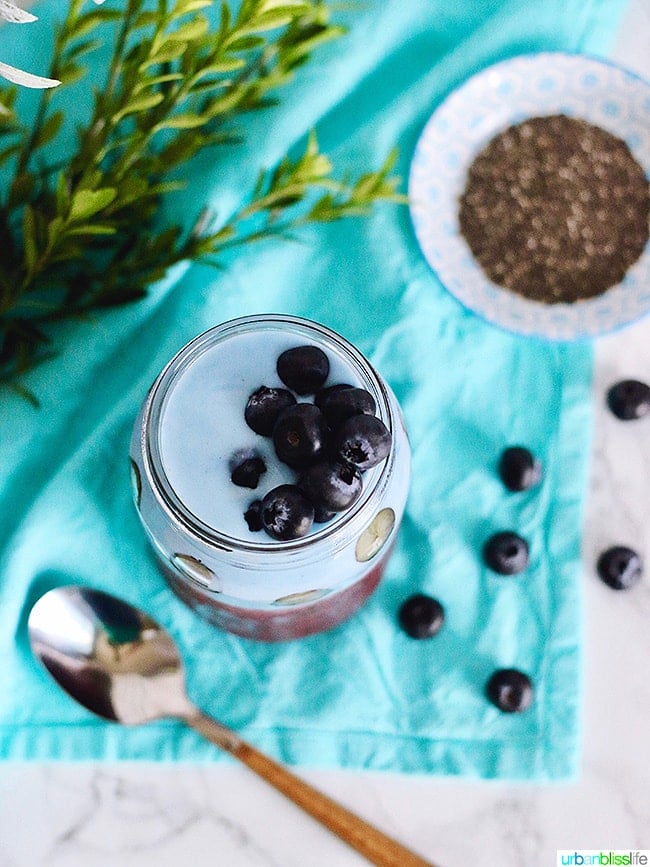 Triple Berry Chia Whole30 Smoothie in jar