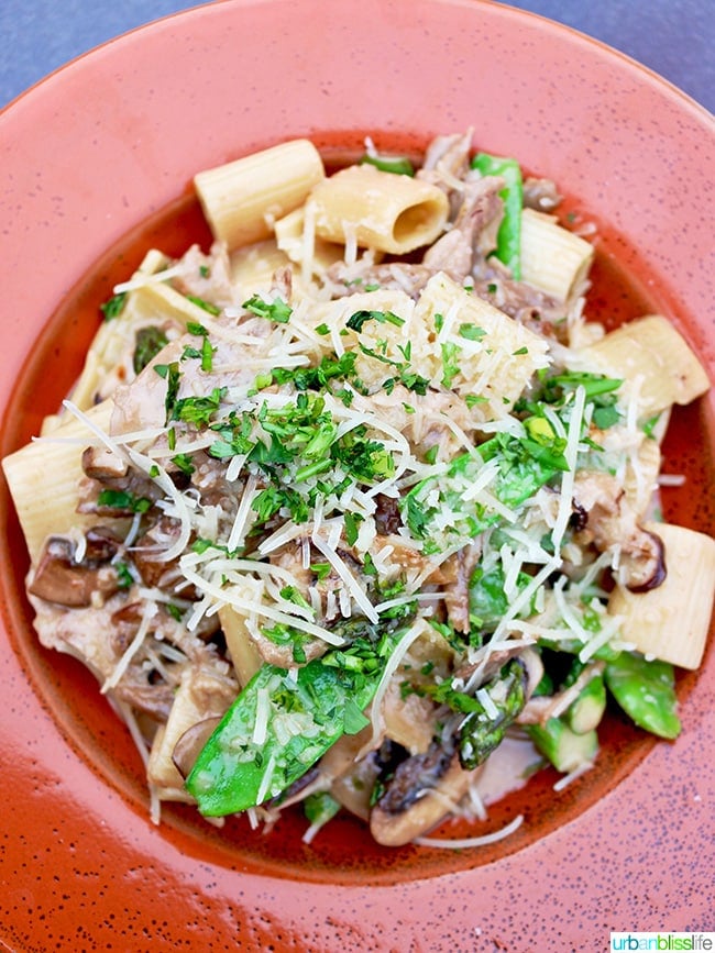 pasta at Noyo Harbor Inn Fort Bragg, California.