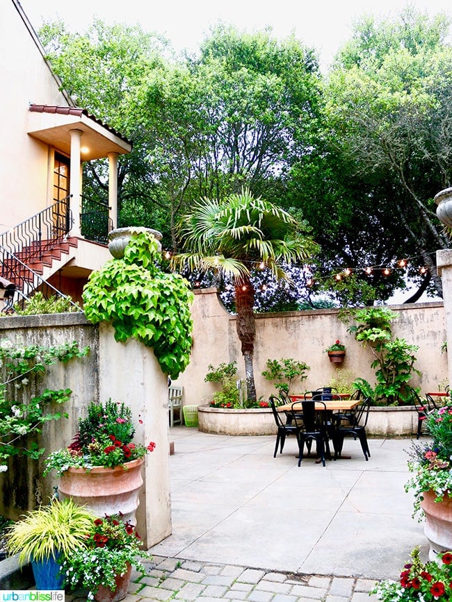 Courtyard of the Madrones in Mendocino County