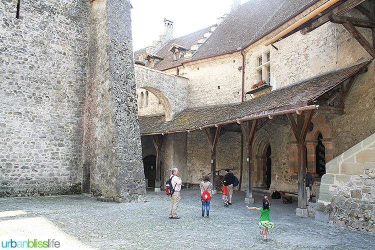 courtyard of Chateau de Chillon