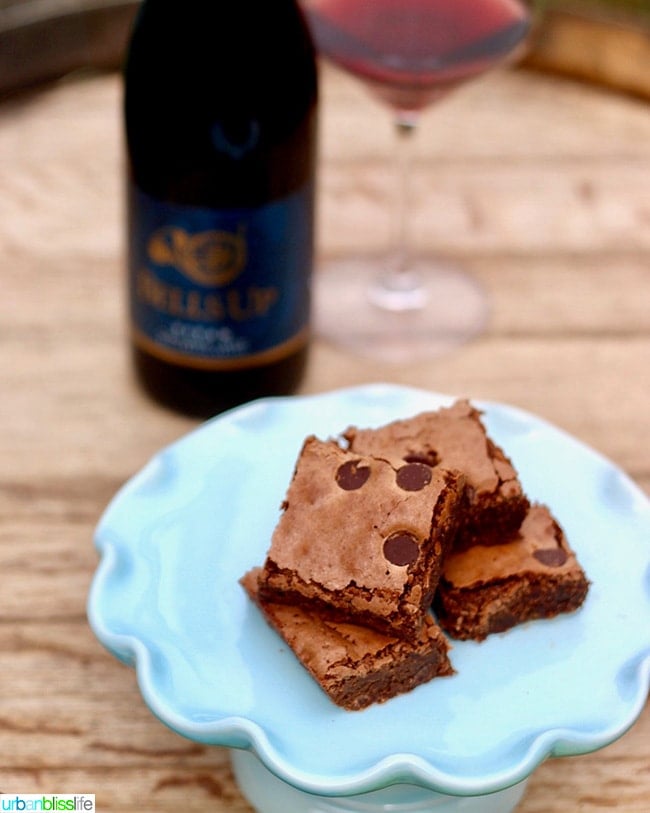 Pinot Noir Chocolate Chip Brownies