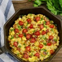 Tomato Basil Skillet Scramble