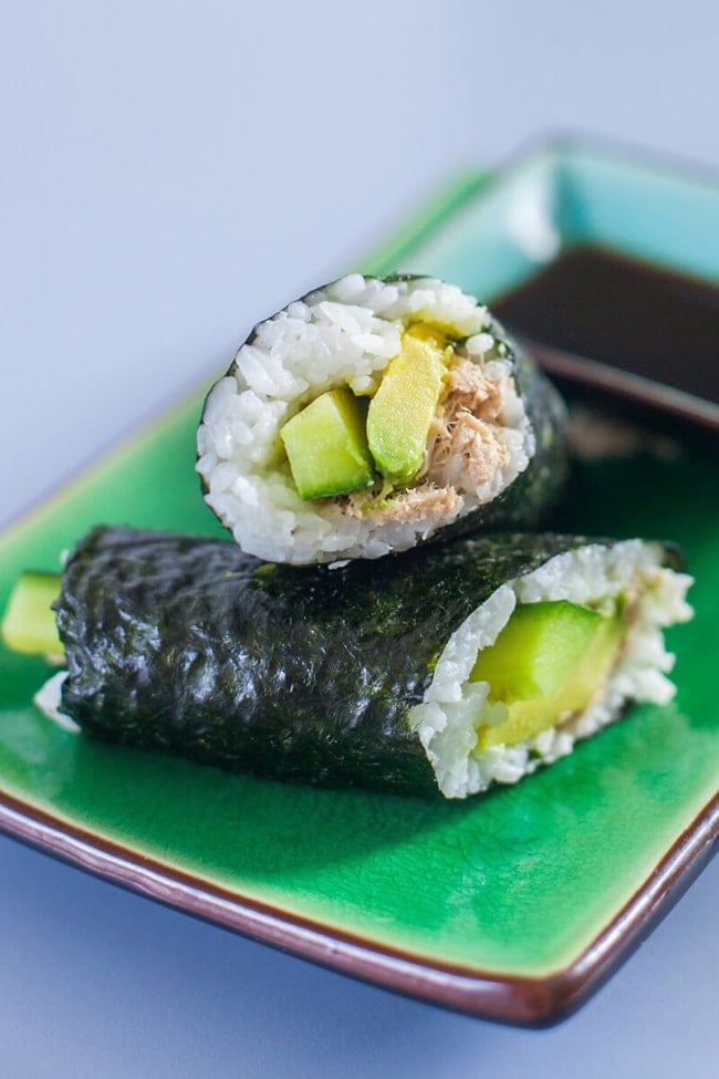 canned tuna sushi rolls