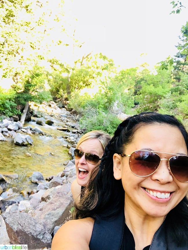 Marlynn Schotland & friend hiking in Colorado