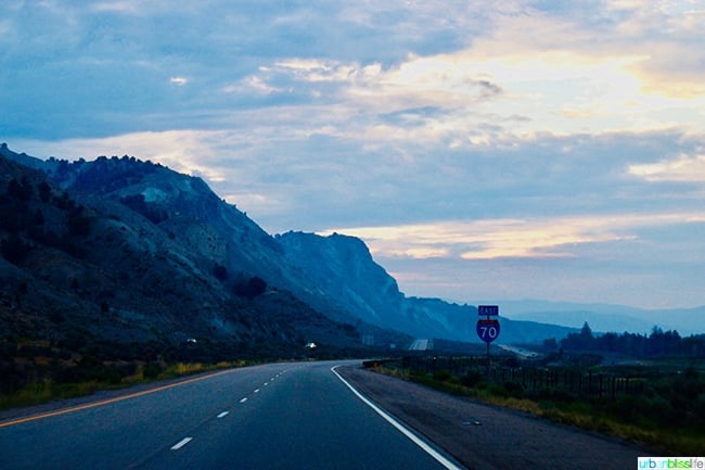 Colorado highway at dawn