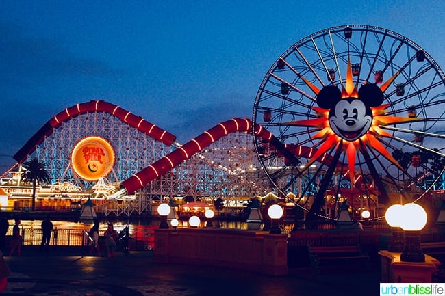 Disneyland Pixar Pier at night