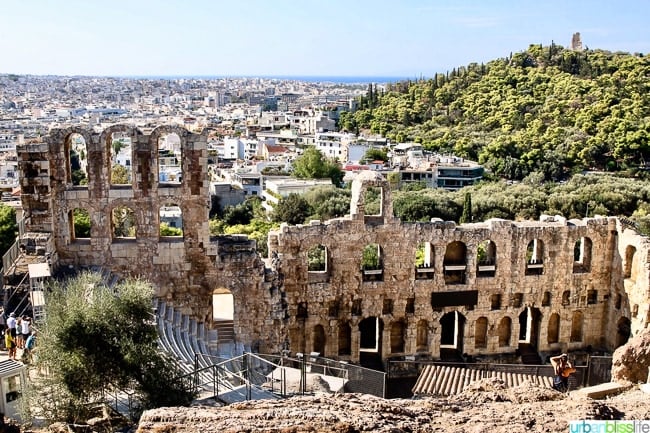 Theater of Herodes Atticus in the Acropolis in Athens Greece