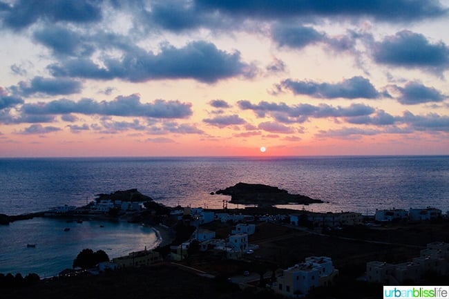 Sunset at Lefkos beach Karpathos Island Greece