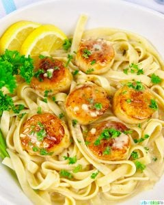 Pan Seared scallops pasta