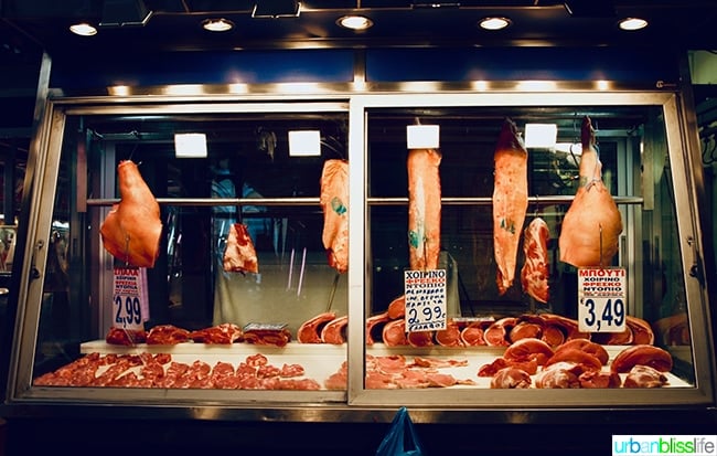 Meat sold at the Athens Meat Market