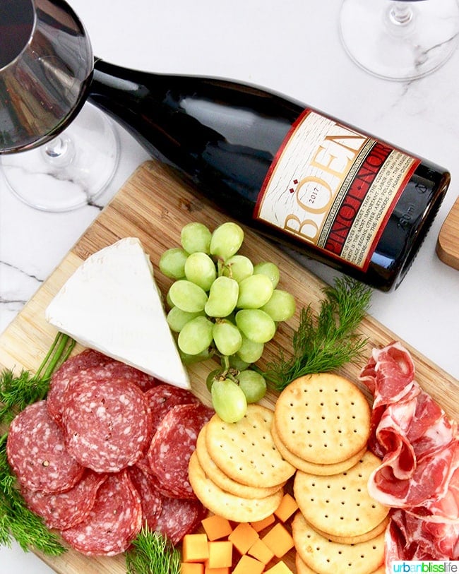 Boen pinot noir and charcuterie board