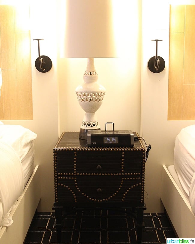 bedside tables in double room at Hotel Valencia Santana Row
