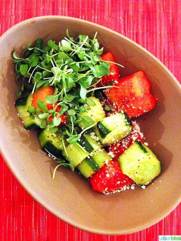 cucumber salad at Oveja Negra restaurant