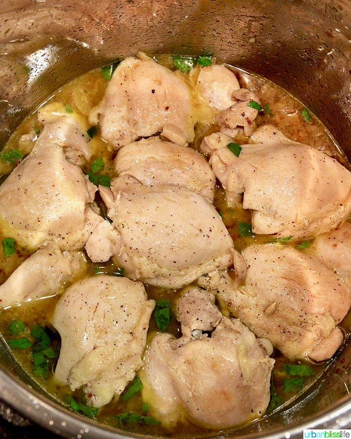 chicken cooking in the instant pot pressure cooker