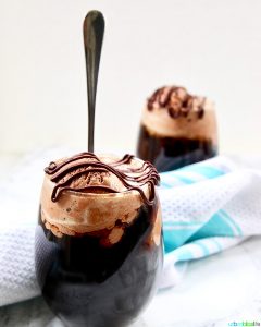 two Boozy Chocolate Peanut Butter Floats