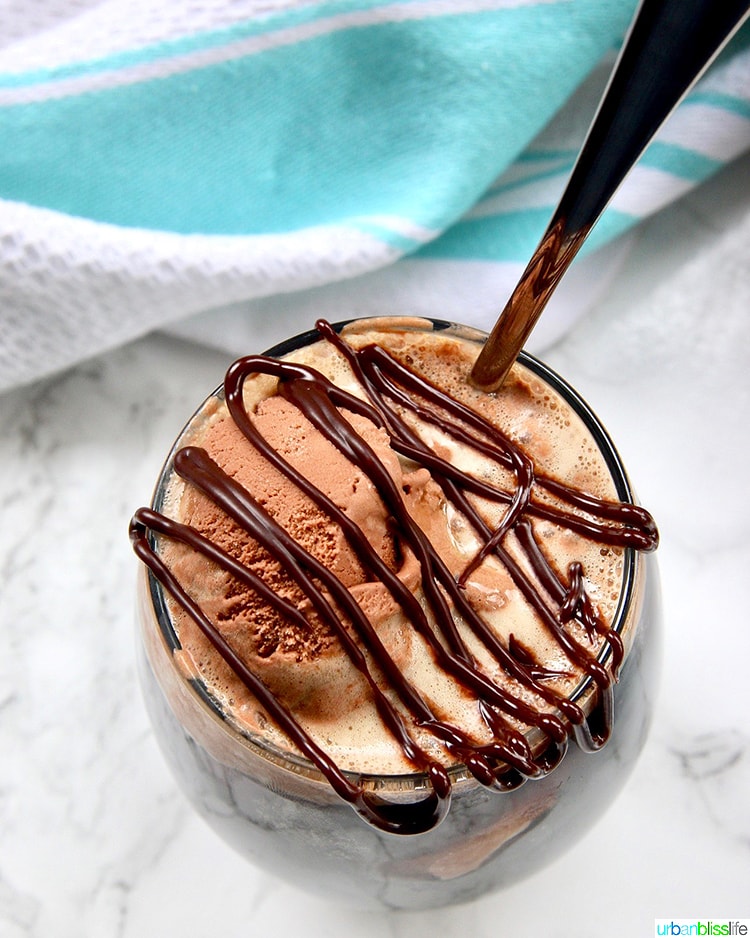 Dairy Free Ice Cream Recipe: Boozy Chocolate Peanut Butter Float