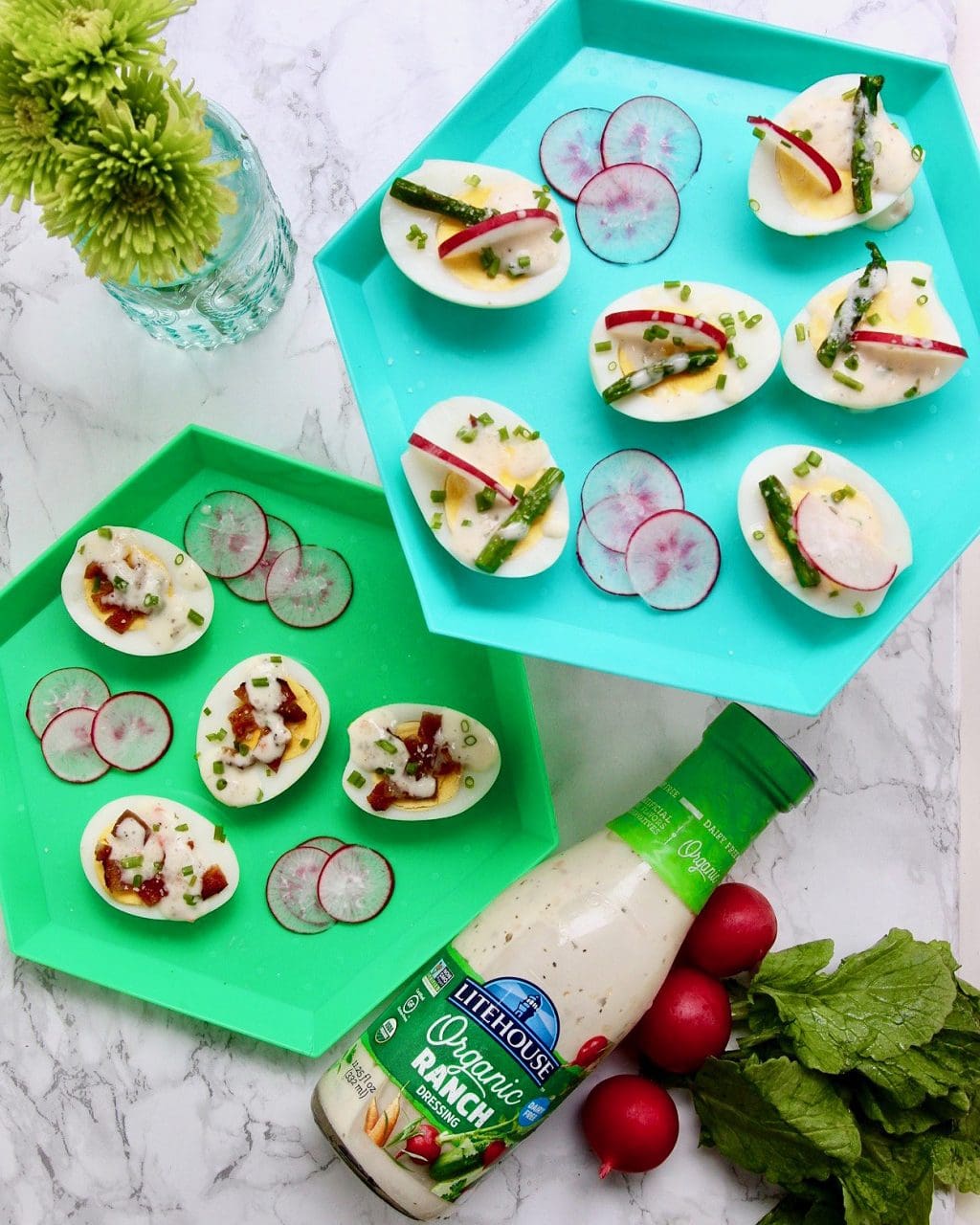 Easy Spring Egg Appetizers with Litehouse ranch dressing