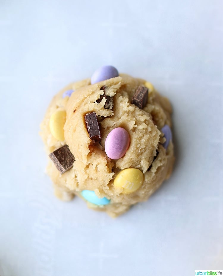 Giant Chocolate Chip M&M Cookie dough