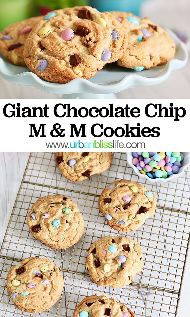 Giant M&M Chocolate Chip Cookies — Bless this Mess