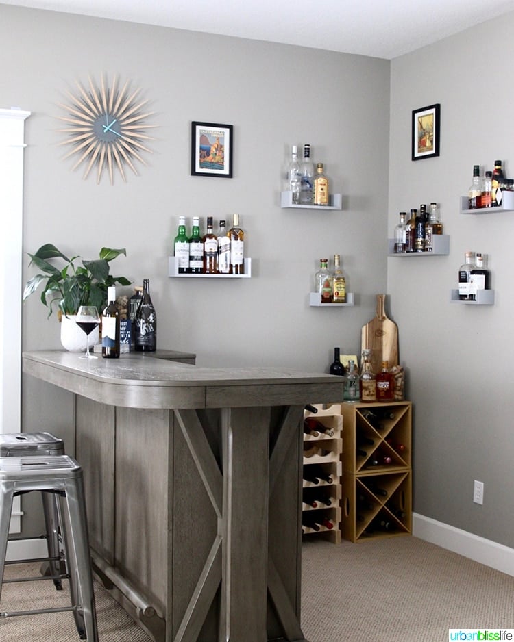 side angle home bar